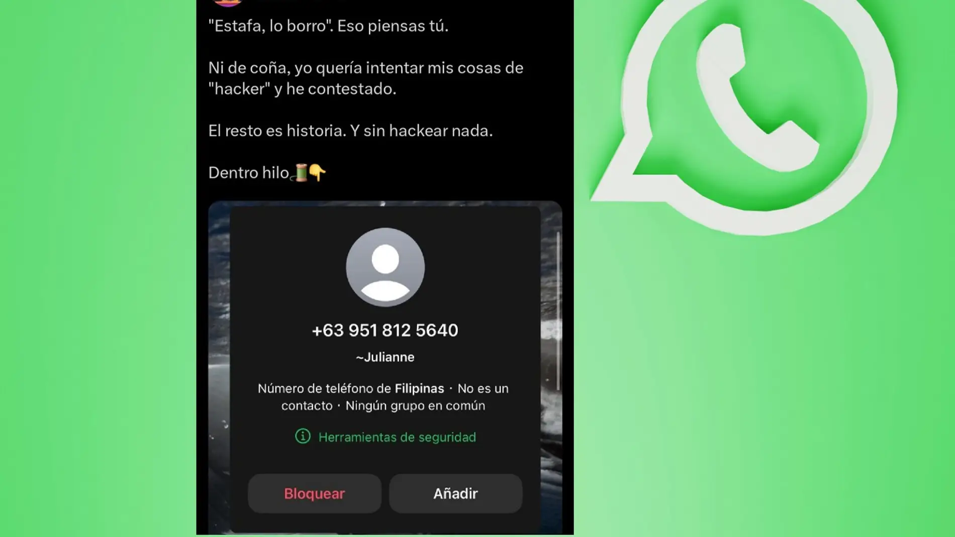 Intentaron estafarle a través de WhatsApp pero este hacker acabó quitándoles dinero