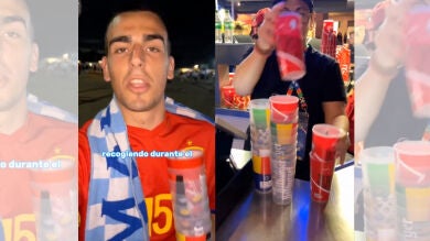 Se lleva un dinero extra en la Eurocopa por recoger los vasos que se iba encontrando: 