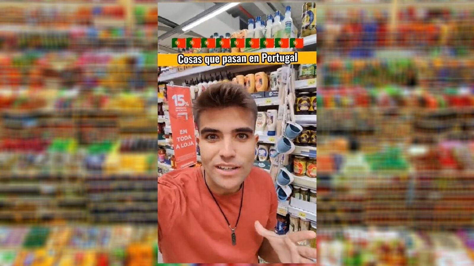 Dos tiktokers alucinan con el tamaño de los productos de un supermercado de Portugal