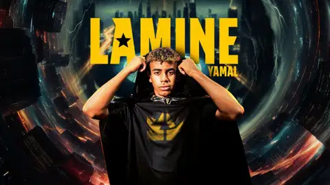 Imagen promocional de Lamine Yamal en la Kings League Imagen promocional de Lamine Yamal en la Kings League