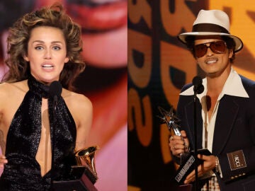 Im&aacute;genes de archivo de Miley Cyrus y Bruno Mars