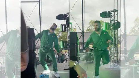 Jason Kelce en el vídeo. Jason Kelce en el vídeo.