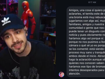 Juan Guarnizo y su mensaje a sus seguidores.