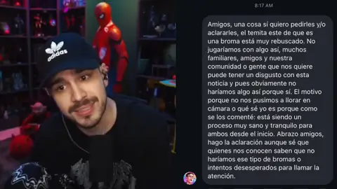 Juan Guarnizo y su mensaje a sus seguidores. Juan Guarnizo y su mensaje a sus seguidores.