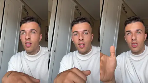 Un niño toca el saxofón durante una hora sin parar y esto lleva a su vecino a una profunda reflexión Captura del tiktok.com/@erik_aspano donde enseña a un niño tocando el saxofón