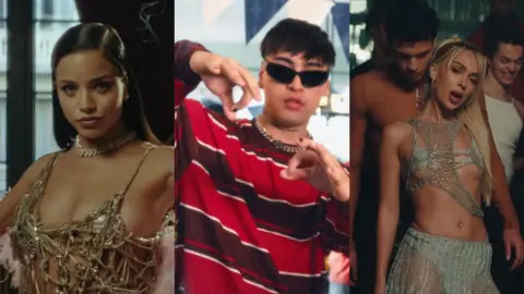 Emilia, Tiago PZK y Bad Gyal en sus vieoclips. Emilia, Tiago PZK y Bad Gyal en sus vieoclips.