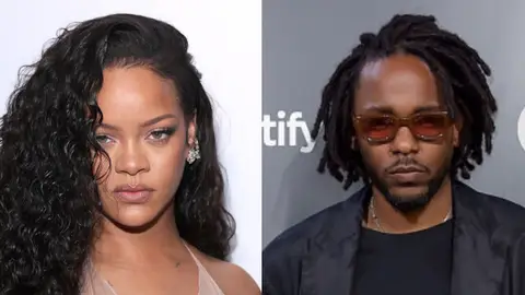 Imágenes de archivo de Rihanna y Kendrick Lamar Imágenes de archivo de Rihanna y Kendrick Lamar