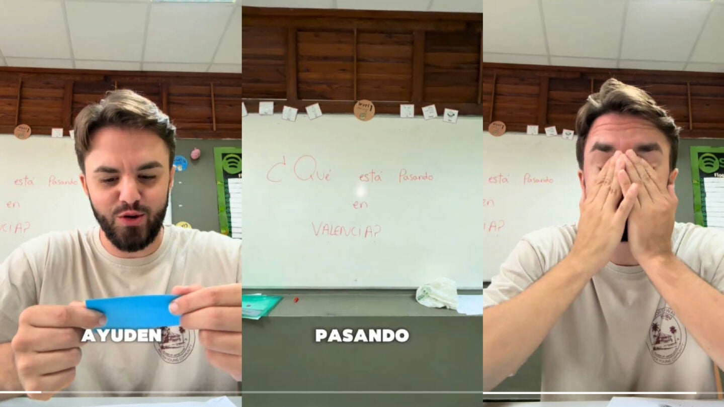 Un profesor rompe a llorar al leer las respuestas de sus alumnos sobre como ayudar por la DANA