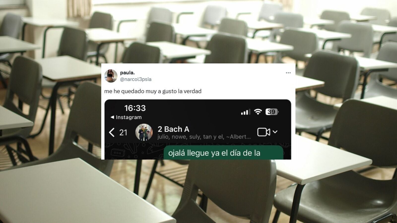 Manda al grupo de clase el mensaje que todos hemos pensado alguna vez: 
