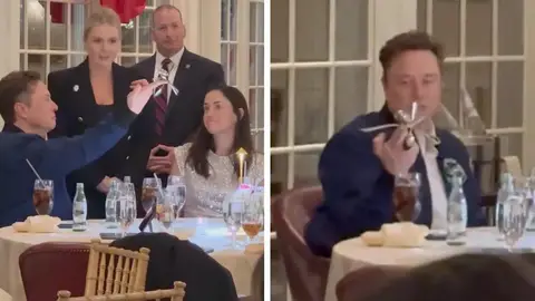 Todo el mundo dice lo mismo sobre el extraño vídeo de Elon Musk durante una cena con Donald Trump que se ha vuelto viral