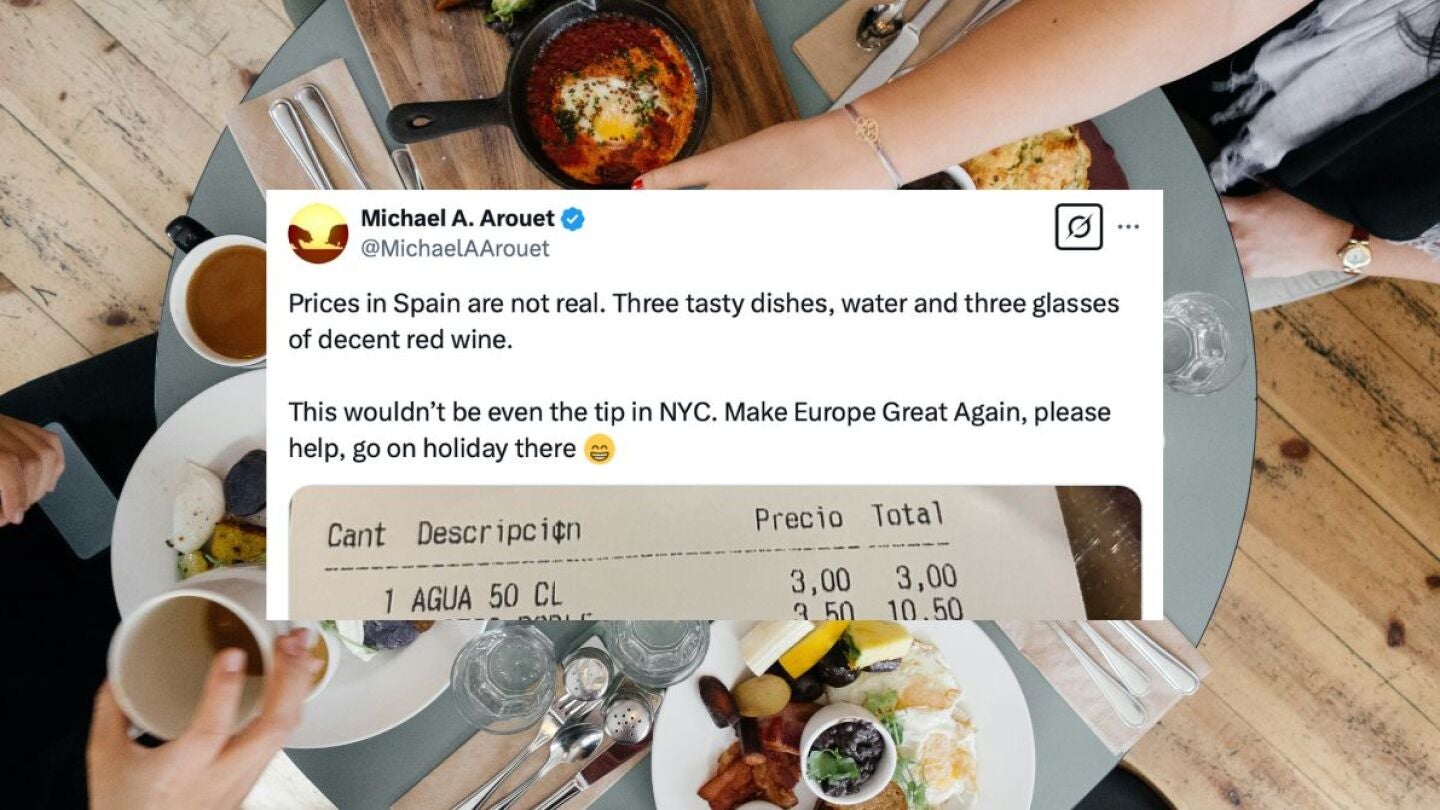 Un estadounidense alardea del precio de su comida en X y los espa&ntilde;oles flipan