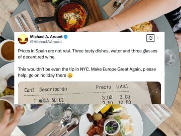 Un estadounidense alardea del precio de su comida en X y los espa&ntilde;oles flipan
