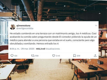 Un m&eacute;dico cuenta lo que ha vivido en un restaurante