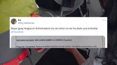 La comentada pregunta del examen de Lengua en la PAU de Extremadura: 