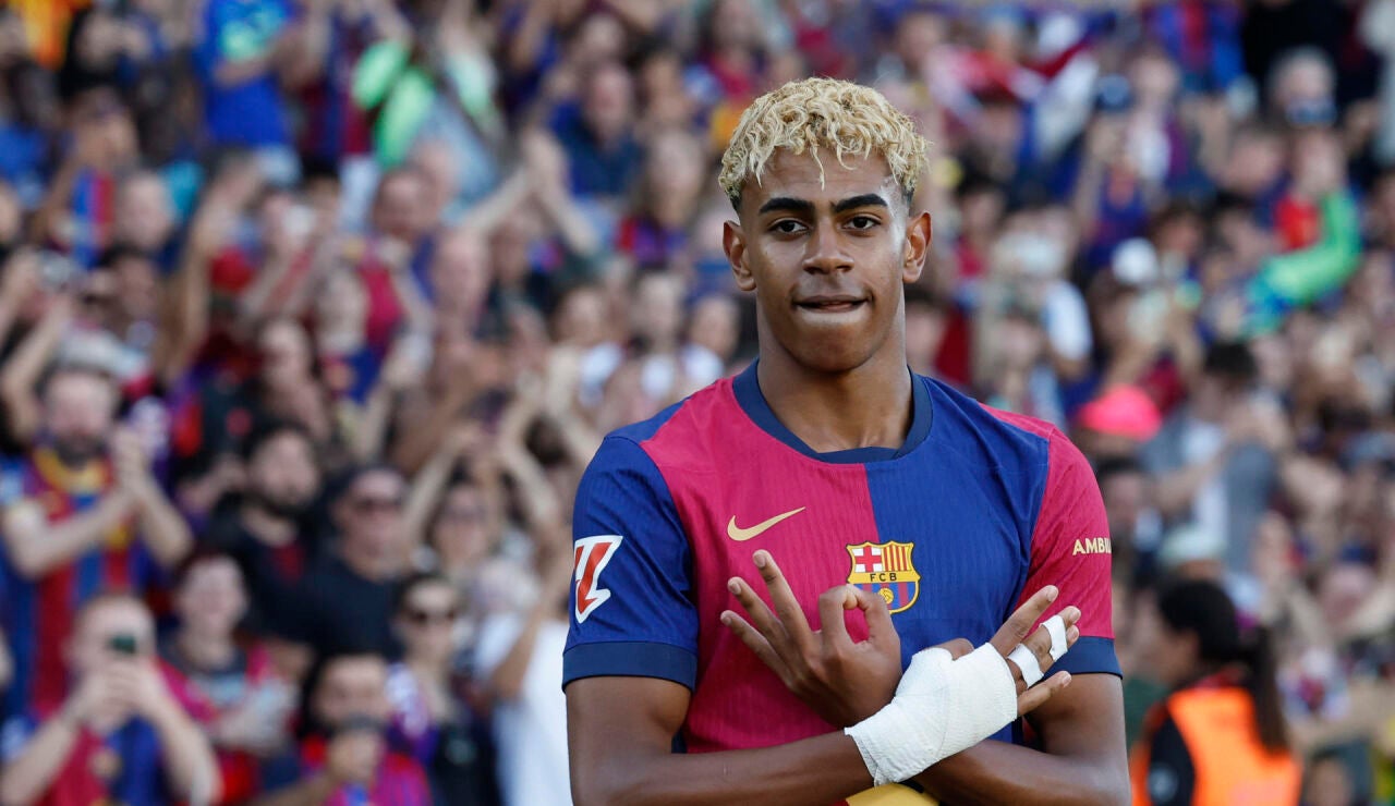 El delantero del Barcelona Lamine Yamal 