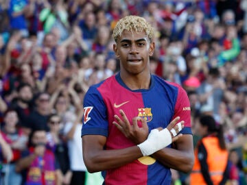 El delantero del Barcelona Lamine Yamal 
