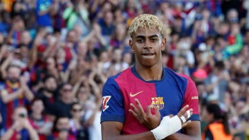 El delantero del Barcelona Lamine Yamal 
