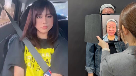 La cara de una madre cambia por un embarazo extremo