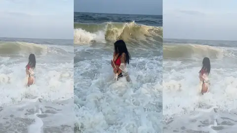 Sesión de fotos en el mar que sale mal Sesión de fotos en el mar que sale mal