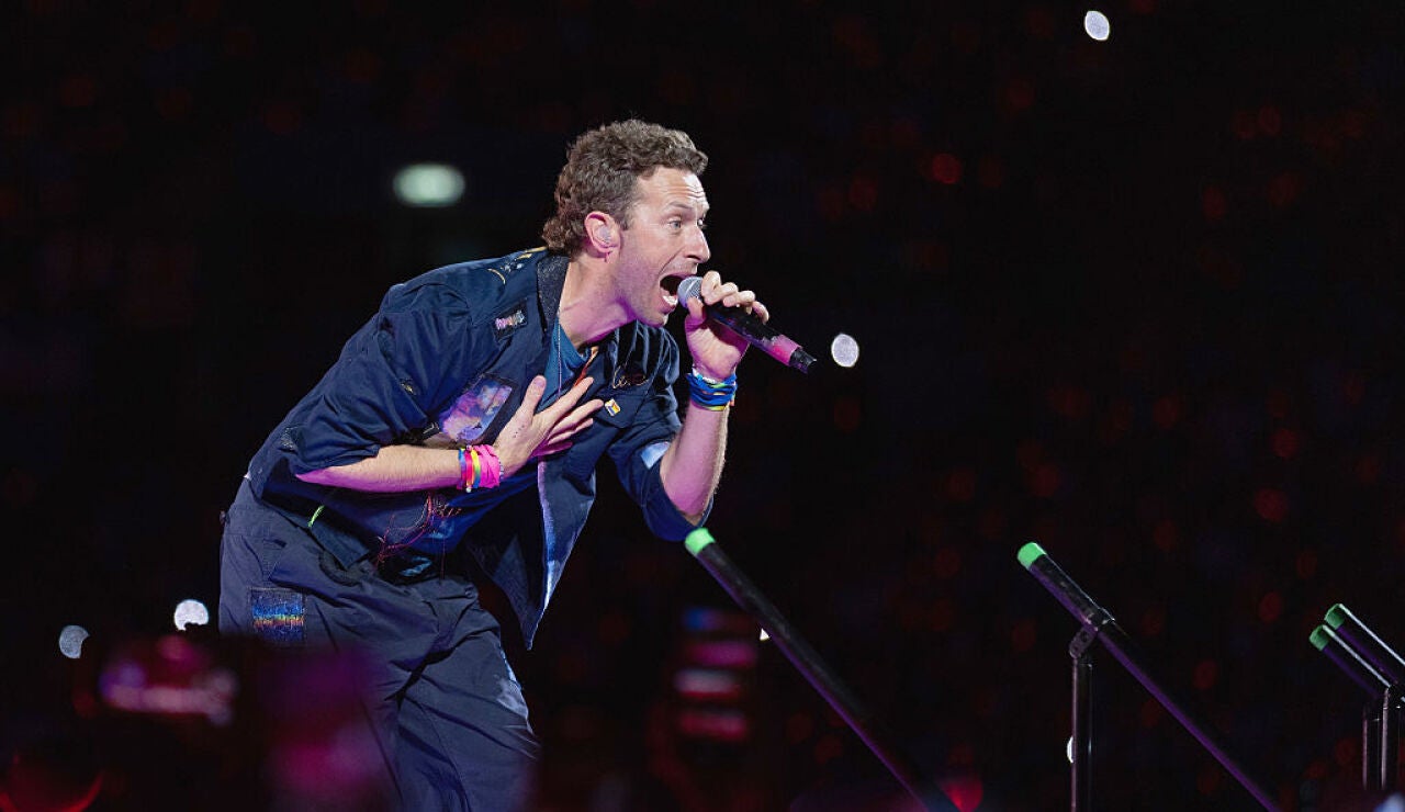 Coldplay durante un concierto en Wembley