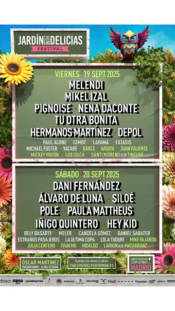 Cartel Jardín de las Delicias 2025 Cartel Jardín de las Delicias 2025