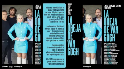 La caída de los servidores de Amazon afecta a la venta de entradas de los conciertos La Oreja de Van Gogh v