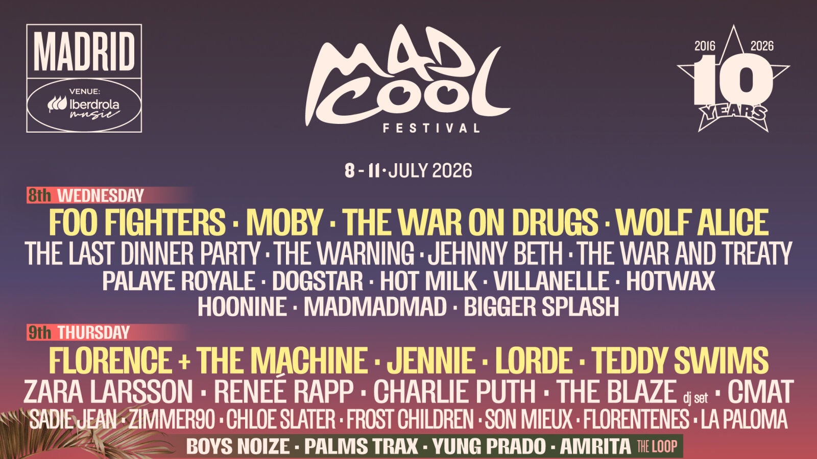 Foo Fighters, Florence + The Machine, Twenty One Pilots y Nick Cave encabezan el apabullante cartel del Mad Cool 2026