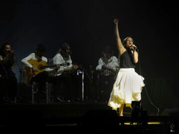 Rosal&iacute;a irrumpe por sorpresa en el concierto solidario por Palestina en Barcelona