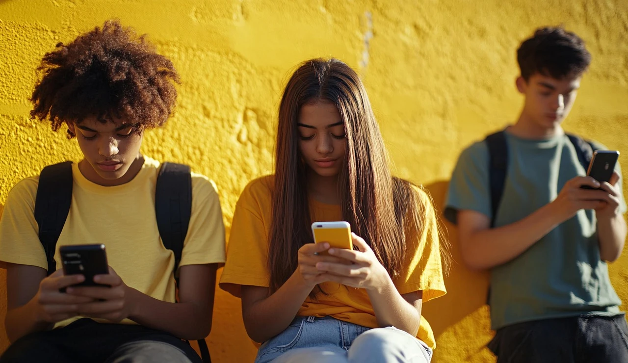 Adolescentes mirando sus smartphones