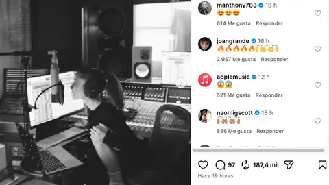Ariana Grande en su post. Ariana Grande en su post.