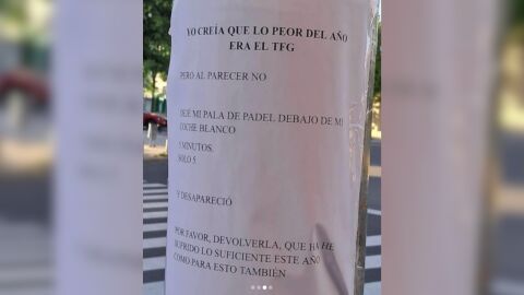Reclamación hurto pala de pádel